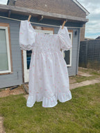 Jade babydoll mini dress in Rose Garden