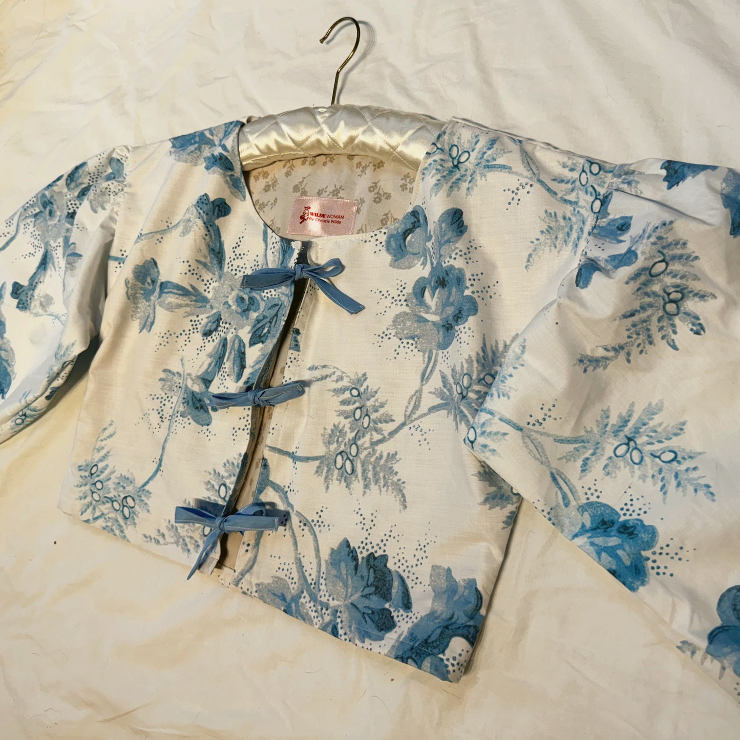 Ophelia Blouse UK6-10 in repurposed blue floral