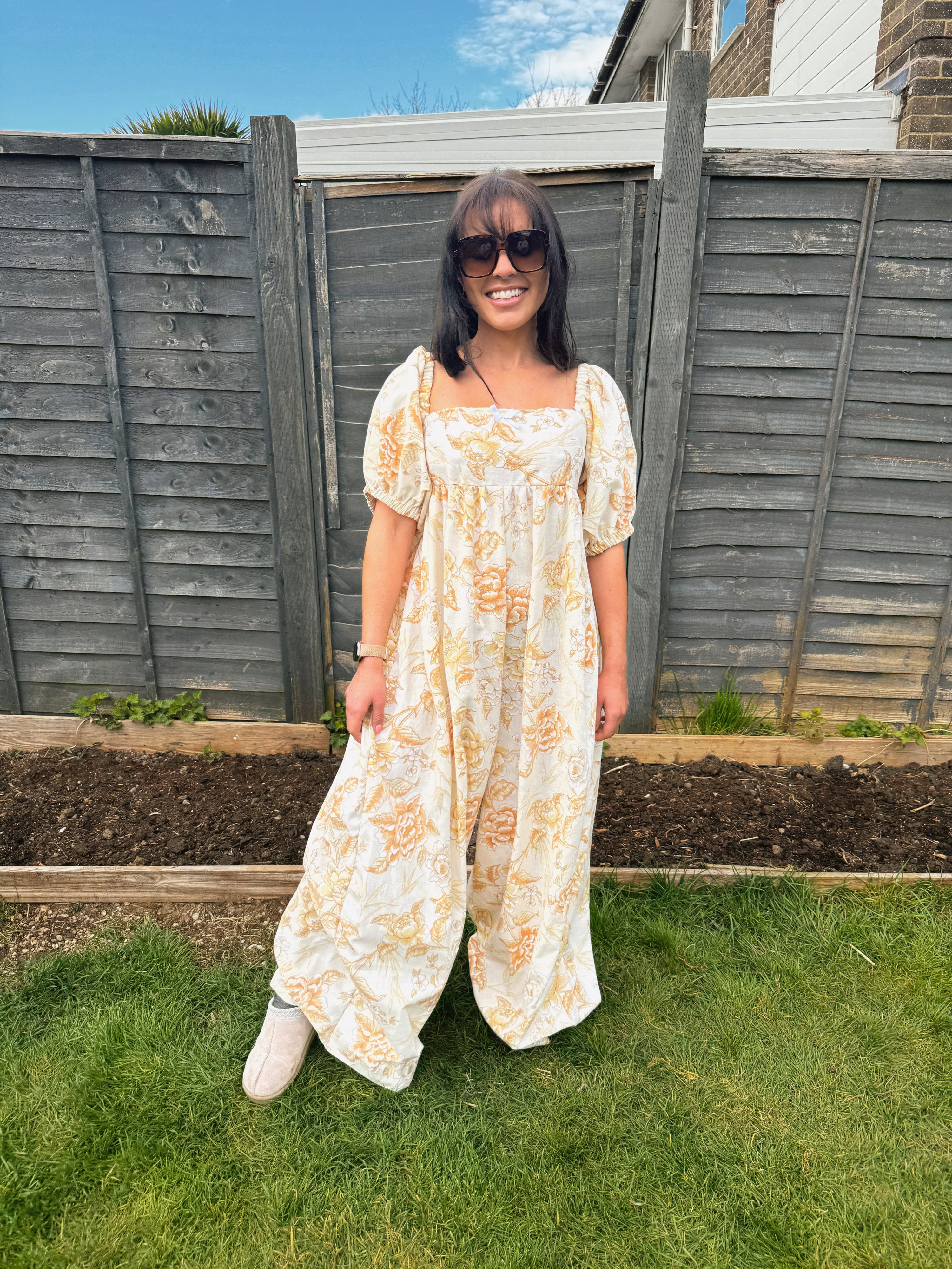 Bonnie jumpsuit with puff sleeve MEDIUM
