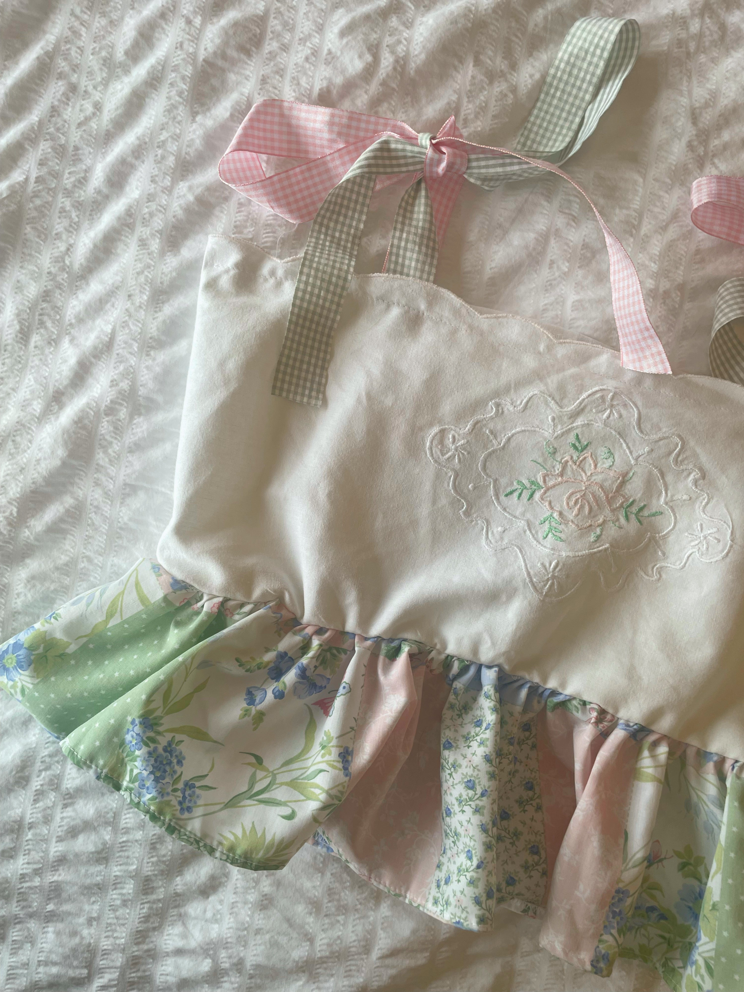 Jessica top in green&pink patchwork