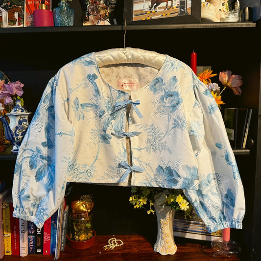 Ophelia Blouse UK6-10 in repurposed blue floral